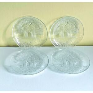 4 Studio Nova "Sun Valley" Salad Plates 7.75" Plate Germany Tree Frost Embossed